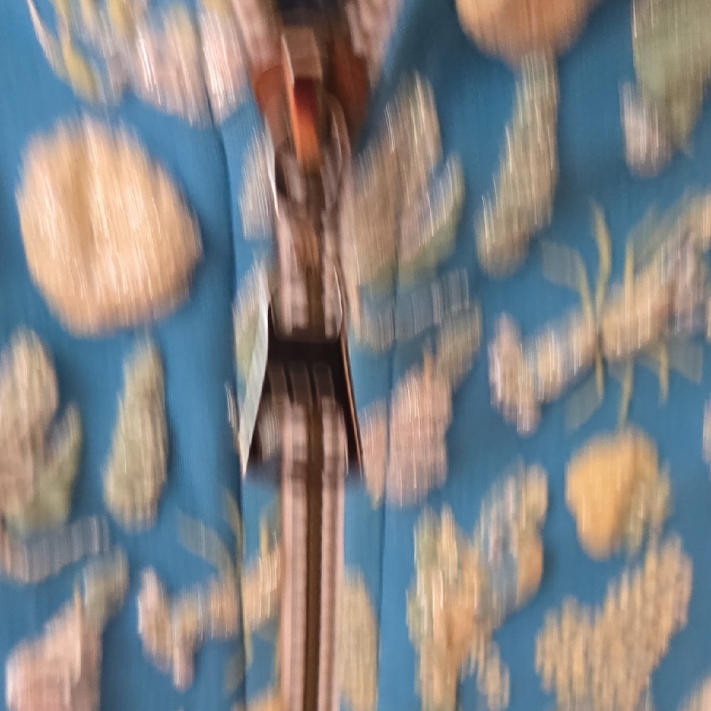 Blue And White Patterned Bomber Jacket - image 3